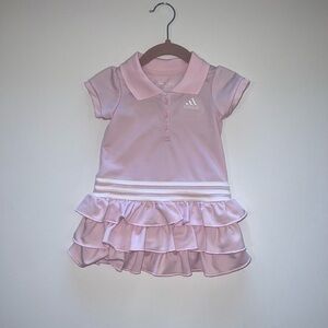 Adidas Light Pink Polo Dress with Ruffles